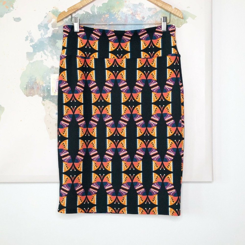 Lularoe Size Large Skirt Pencil Cassie Butterfly - Picture 7 of 9